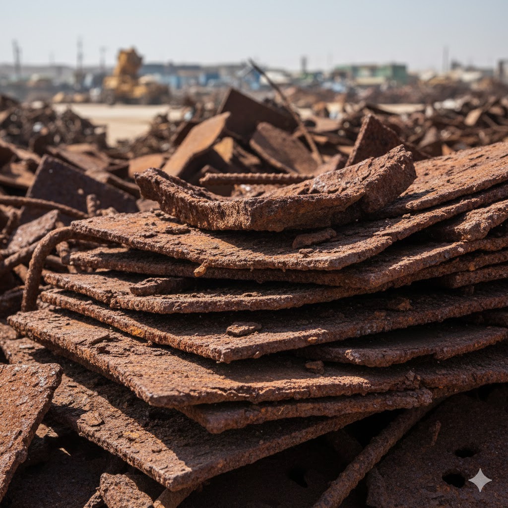 Close-up of copper scrap